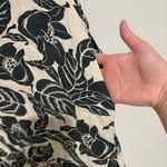 Gap  Linen Floral button‎ front dress Black Cream Pockets Size 6 Photo 3