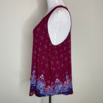 Mudd NWT Flowy Tank Top Sz Large Burgundy Blue Orange Medallion Photo 2