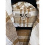 Flax  Small Brown White Plaid 100% Linen Tunic Vest Pockets Lagenlook b82 Photo 4
