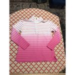 Talbots T by  Quarter Zip Pullover size small Pink Ombré Striped French Terry Photo 5
