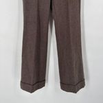 Ann Taylor Julie Cuffed Brown Wool Blend Trouser Pants Flat Front Size 4 Office Photo 8