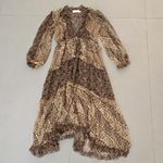Zimmermann  Brown and Cream Long Sleeve Midi Dress Size 0 Photo 2
