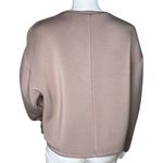 ZARA Shirt Womens Medium Blush Pink Scuba Drawcord Waist Sweatshirt Neutral Photo 3