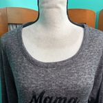 Let’s Get Cozy Mama Bear Long Sleeve comfy tee Top Gray Size L Photo 1