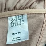 Wild Fable  bikini top Stripe Crochet swimwear Pink Cream Black New Plus size 2X Photo 1