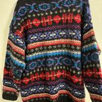 Marsh Landing  Black and Purple Shetland Wool Cardigan L Photo 1