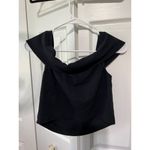 Free People  Black Cowl Neck Sleeveless Crop Top Photo 2