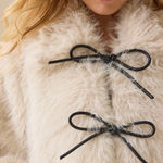 Altar'd State  Elodie Tie-Front Fur Jacket in Soft Cream — Size S — New Photo 2