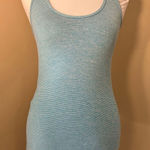 Lululemon  Aqua Blue White Micro Stripe Cool Racerback Tank Top Size 4 Photo 0