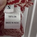 Banjanan Flowy 100% Silk Mini Dress Orange Red Floral Size Small Photo 3