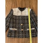 Alice + Olivia  Jaydn Combination two tone Tweed Jacket Black ecru blazer 0 NWT Photo 7
