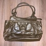 Gold Pewter metallic faux leather buckle handbag Photo 0