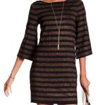 Trina Turk Metallic Striped Flare Sleeve Dress Women's Size XL Photo 0