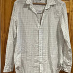 Frank & Eileen  “Frank” White Black Grid Check Button Down Shirt Size L Photo 0