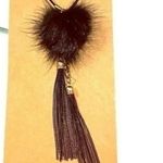 Anthropologie  Shiraleah Chicago Black Lulu Necklace  with mink fur Photo 2