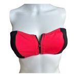 Victoria's Secret Victoria’s Secret medium The Zip Surf Bandeau bikini Top pink black Colorblock Photo 3