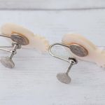 Vintage Screw On Earrings Cream Pineapple with Slight Iridescence Photo 6