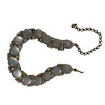 Estate 1960s Grey Moonglow Lucite Thermoset Gold Choker Necklace Costume Jewelry Gray Photo 10