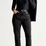 Abercrombie & Fitch Curve Love Ultra High Rise Ankle Straight Jeans Faux Leather Photo 3