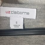 Liz Claiborne  Small Sweater Cardigan Duster Long Colorblock Grey Black Photo 4