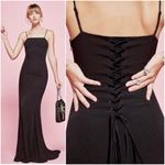 Reformation  Dahlia Black Lace Up Back Maxi Dress Floor Length Size 2 Photo 1