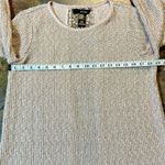 NWT Ali Miles Sparkle Blush 3/4 Sleeve Embroidered Sweater Sheer Back Small Pink Photo 7