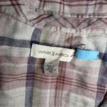 Vintage X America Size L Nadia Embellished Plaid Button Top Rustic Cozy Cabin White Size L Photo 10