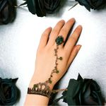 Flower Shape Elegant Bracelet Ring Inlaid Crystal Beads Vintage‎ Style Bracelet Black Photo 1