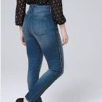 White House | Black Market WHBM HR Beaded Tuxedo Stripe Skinny Ankle SZ 2 Medium Wash Jeans Photo 7