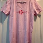 Life is Good Women’s pink v neck t-shirt - Pink Beach Bound - Medium Photo 0