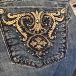 Miss Me  Women's Blue Boot Cut Jeans with Gold Embroidery Photo 13