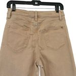 Vigoss Alanis Wide Leg High Rise Cropped Jeans Tan Stretchy Raw Hem, Sz 28 Photo 5