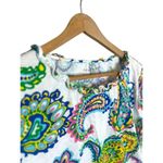 Talbots Size XL Paisley Floral Blouse Shirt Top Summer Blue Beach Pop Soft White Photo 1