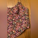 ZARA Floral Print Rayon Strapless Corset Crop Top Red Pink Green Black Size XS Photo 8