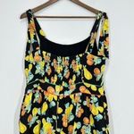 Adelyn Rae Adeyln Rae Black Fruit Floral Print Tiered Midi Dress Tie Shoulder Smocked NWT Photo 6