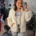 Abercrombie & Fitch Full Zip Sherpa Jacket White Size Medium Photo 0