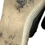 Vince  Black Leather Slide Sandals Jute Platform Classic Comfy Size 6.5 Women's Photo 10