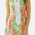 Lilly Pulitzer  Cathy Flamingo Pink Southern Charm Lace Front Shift Dress 0 Photo 0