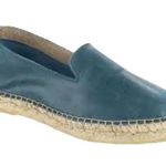 Free People Blue Teal Leather Lauren Canyon Espadrille Shoes Photo 0