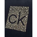 Calvin Klein  Little Black Dress Embellished Logo Gold Short Sleeve Women's XL Photo 1
