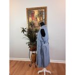 Mossimo Women's M Trafaluc chambray Longline Jacket Notched Lapel Belted open Blue Size M Photo 4