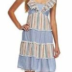 Romeo + Juliet Couture Striped Tiered Pom Pom Ruffled Sleeveless Dress Photo 8