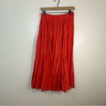 Vintage longhorn western wear tiered coral red skirt size large Photo 2