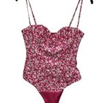 ZARA NEW  Pink and White Floral Pink Sweetheart Corset Bodysuit Women’s Size S Photo 0