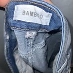 Bamboo  Mini Blue Denim Distressed Fringe Hem Jean Skirt Jr’s Size 11 Photo 10