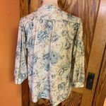 Vtg 70s earthy floral print top Blue Photo 8