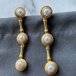 Julie Vos Gold and Pearl Linear Earrings Photo 5