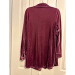 Soft Surroundings  Velvet Button Down Shirt Tunic Burgundy Long Sleeve Size L Photo 4