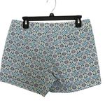 Juniper + Lime Blue Floral Cotton Womens Chino Cuffed Shorts Size 10 Photo 1