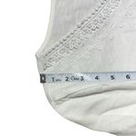 Talbots White Short Sleeve V Neck Crochet Collar Shirt Top Blouse Cotton tee Photo 9